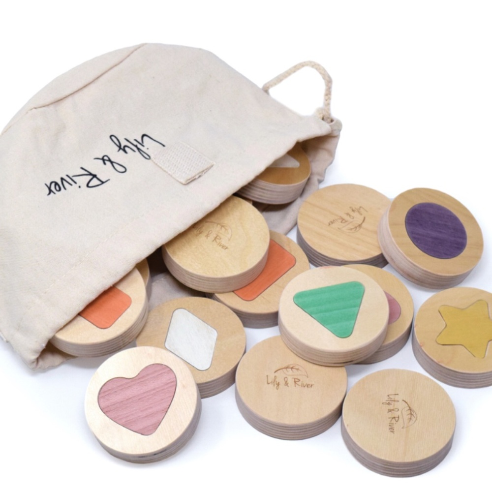 New Lily & River Little Matchables Wooden Memory Game | Montessori Toy